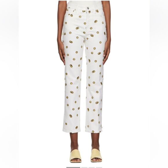 NEW Reformation Mixed Emotions High Rise Straight Jeans Vintage White Size 24 - Picture 1 of 12